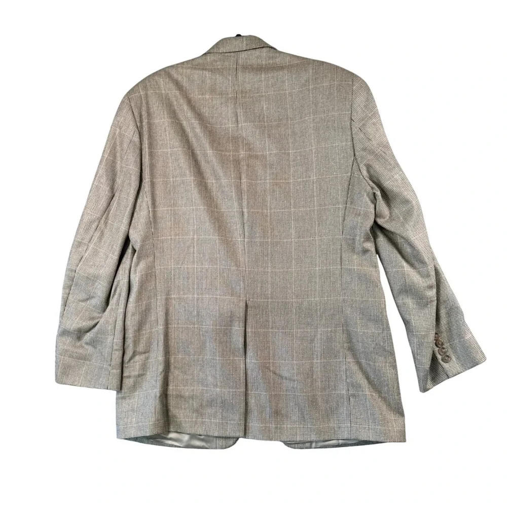 VTG Chaps Ralph‎ Lauren Blazer 40R Tan Plaid Old Money Tradcore Ivy League New